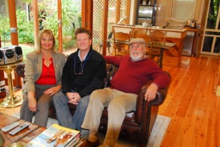 Regina & Rodney Twiss with photo journalist Eric Pasquier in Bishops Garden